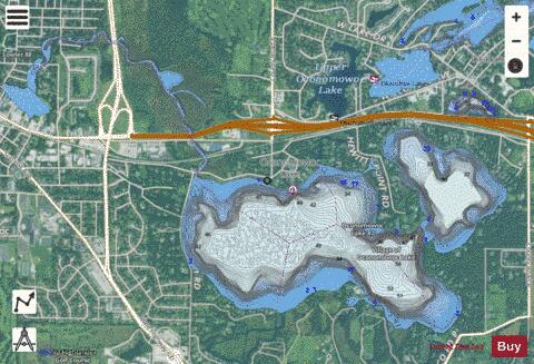 Oconomowoc Lake 87 depth contour Map - i-Boating App - Satellite