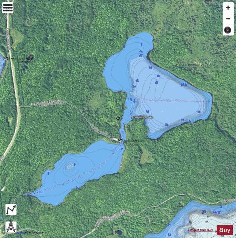 Allequash Lake depth contour Map - i-Boating App - Satellite