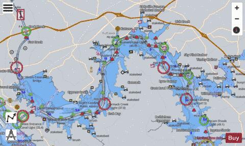 Kentucky Third depth contour Map - i-Boating App - Satellite