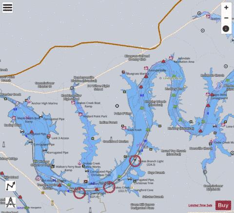 Old Hickory depth contour Map - i-Boating App - Satellite