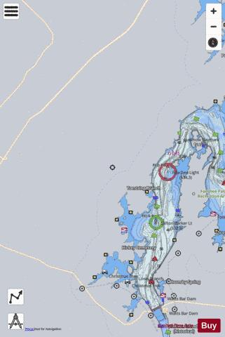Watts Bar depth contour Map - i-Boating App - Satellite