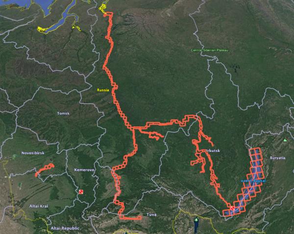Siberia Region river and Lake Maps