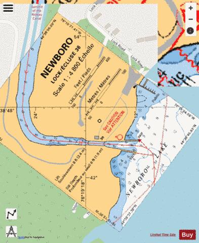 NEWBORO - LOCK/�CLUSE 36 Marine Chart - Nautical Charts App - Streets