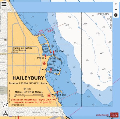 HAILEYBURY Marine Chart - Nautical Charts App - Streets