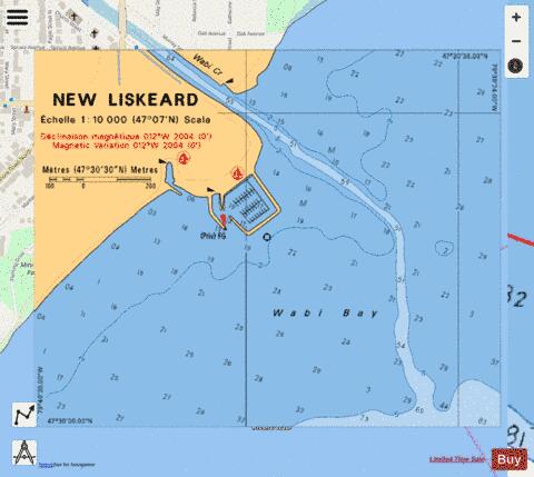 NEW LISKEARD Marine Chart - Nautical Charts App - Streets