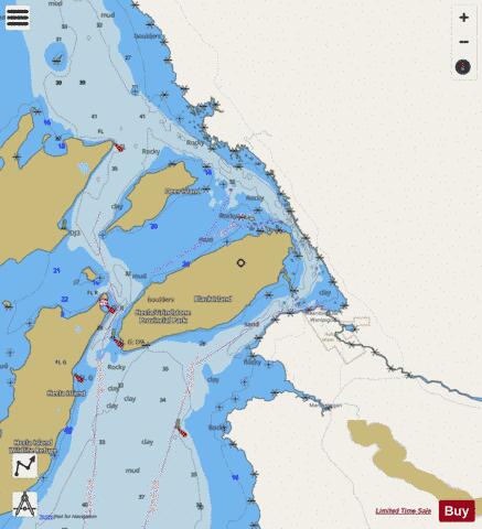 OBSERVATION POINT TO/À GRINDSTONE POINT Marine Chart - Nautical Charts App - Streets