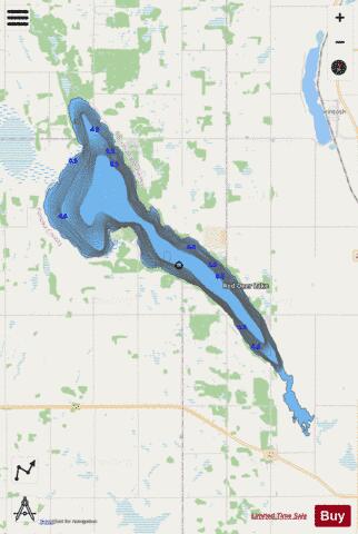 Red Deer Lake depth contour Map - i-Boating App - Streets