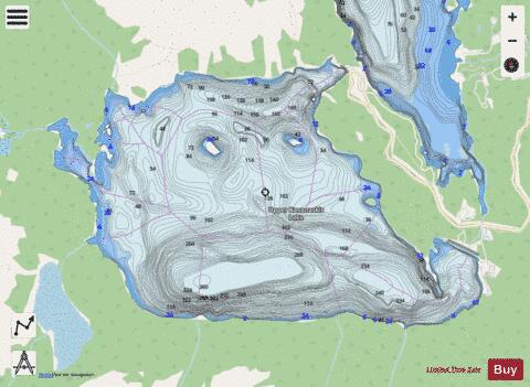 Upper Kananaskis Lake depth contour Map - i-Boating App - Streets
