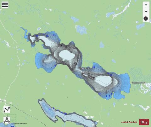Tezzeron Lake depth contour Map - i-Boating App - Streets
