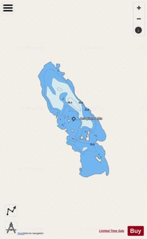 Aeroplane Lake depth contour Map - i-Boating App - Streets