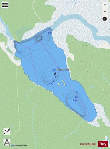 Abuntlet Lake depth contour Map - i-Boating App - Streets