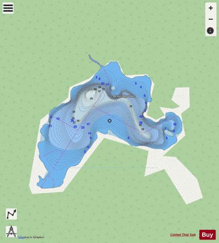 Beveridge Lake depth contour Map - i-Boating App - Streets