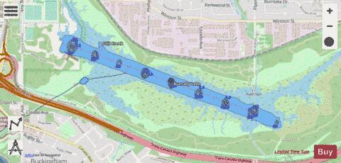 Burnaby Lake depth contour Map - i-Boating App - Streets