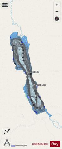 Chapman Lake depth contour Map - i-Boating App - Streets