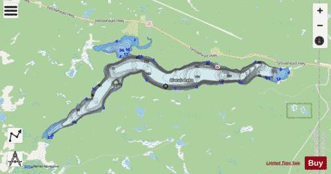 Cluculz Lake depth contour Map - i-Boating App - Streets