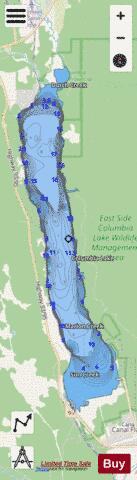 Columbia Lake depth contour Map - i-Boating App - Streets