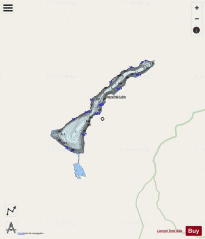 Denetiah Lake depth contour Map - i-Boating App - Streets