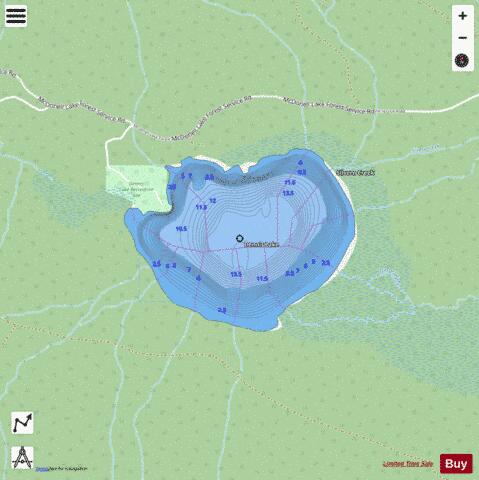 Dennis Lake depth contour Map - i-Boating App - Streets