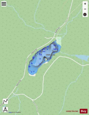 Division Lake depth contour Map - i-Boating App - Streets