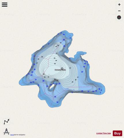 Dorman Lake depth contour Map - i-Boating App - Streets