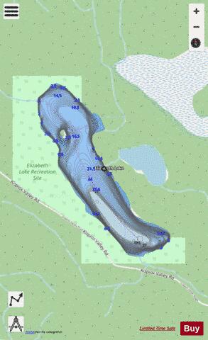 Elizabeth Lake depth contour Map - i-Boating App - Streets