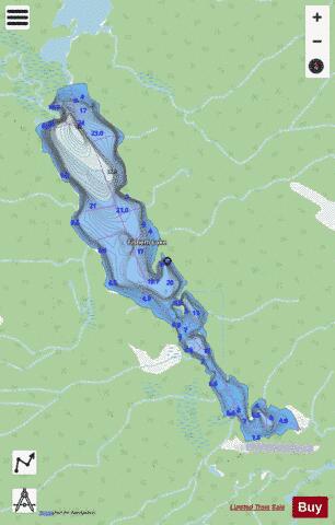 Fishem Lake depth contour Map - i-Boating App - Streets