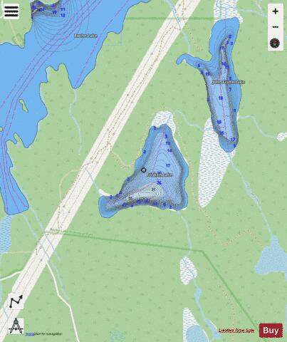 Frisken Lake depth contour Map - i-Boating App - Streets