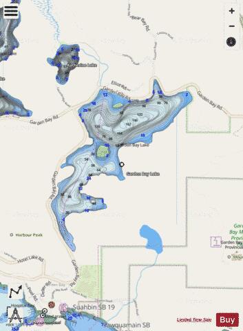 Garden Bay Lake depth contour Map - i-Boating App - Streets