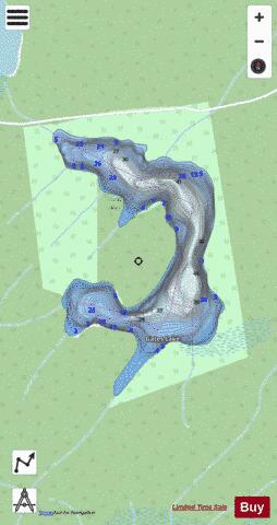 Gates Lake depth contour Map - i-Boating App - Streets