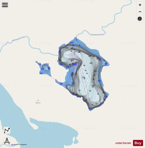 Little Trapper Lake depth contour Map - i-Boating App - Streets