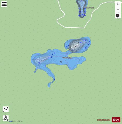 Melissa Lake depth contour Map - i-Boating App - Streets