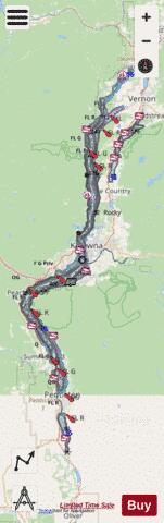 Okanagan + Skaha + Wood + Kalamalka depth contour Map - i-Boating App - Streets