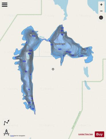 Pamela Lake depth contour Map - i-Boating App - Streets