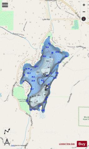 Prospect Lake depth contour Map - i-Boating App - Streets