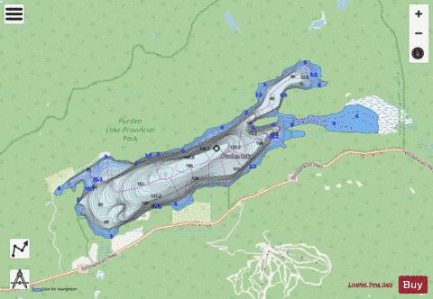 Purden Lake depth contour Map - i-Boating App - Streets
