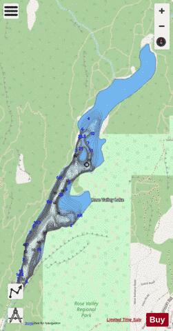 Rose Valley Lake depth contour Map - i-Boating App - Streets