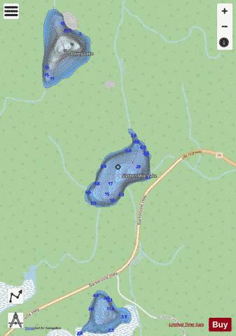 Sixteen Mile Lake depth contour Map - i-Boating App - Streets
