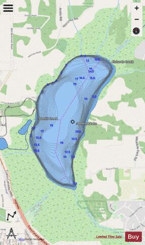 Somenos Lake depth contour Map - i-Boating App - Streets
