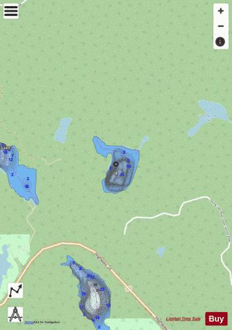 Thumb Lake depth contour Map - i-Boating App - Streets