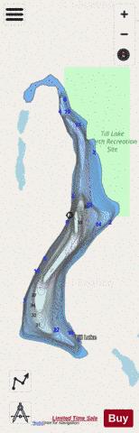 Till Lake depth contour Map - i-Boating App - Streets