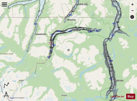 Tutshi Lake depth contour Map - i-Boating App - Streets