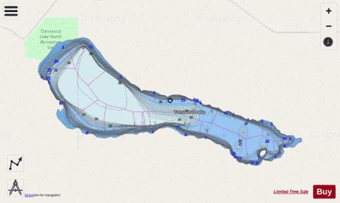 Tzenzaicut Lake depth contour Map - i-Boating App - Streets