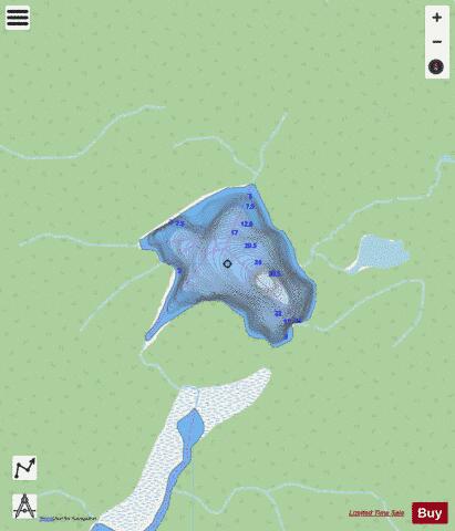 Unnamed Axehead Lake depth contour Map - i-Boating App - Streets