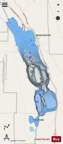 Vaseux Lake depth contour Map - i-Boating App - Streets