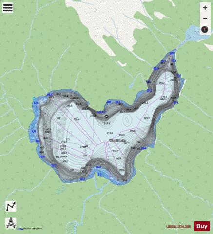 Wapiti Lake depth contour Map - i-Boating App - Streets
