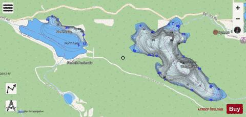 Waugh Lake depth contour Map - i-Boating App - Streets