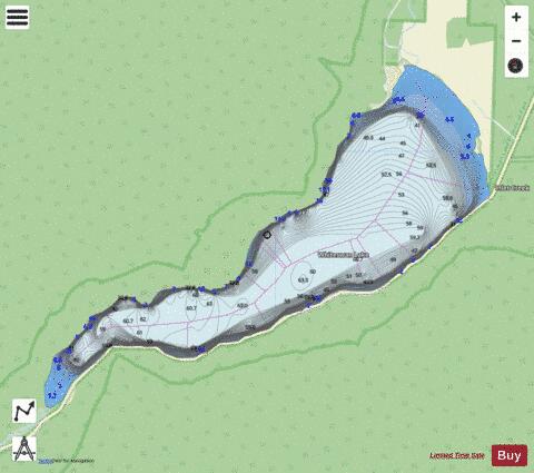 Whiteswan Lake depth contour Map - i-Boating App - Streets