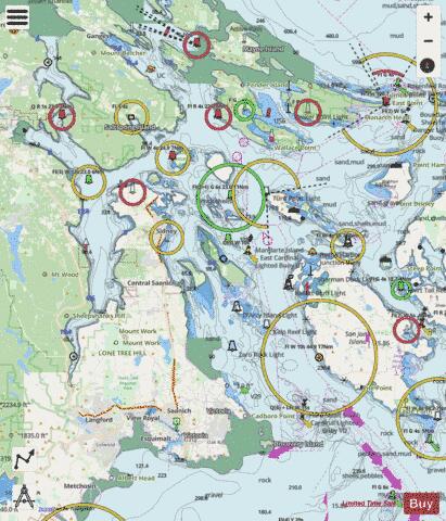 Juan de Fuca Strait to\a Strait of Georgia (Western Portion, Part 1 of 2) Marine Chart - Nautical Charts App - Streets