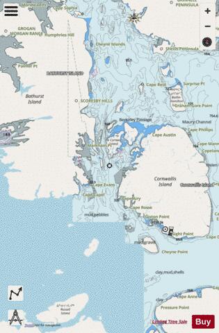 Crozier Strait and/et Pullen Strait Marine Chart - Nautical Charts App - Streets