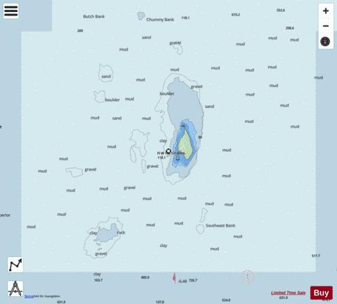 Caribou Island Marine Chart - Nautical Charts App - Streets